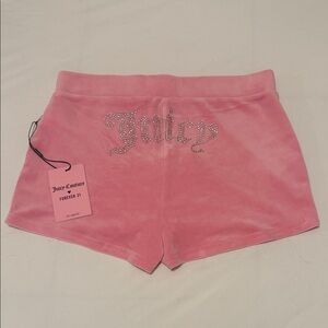 Juicy Couture Pink Bling Velour Shorts